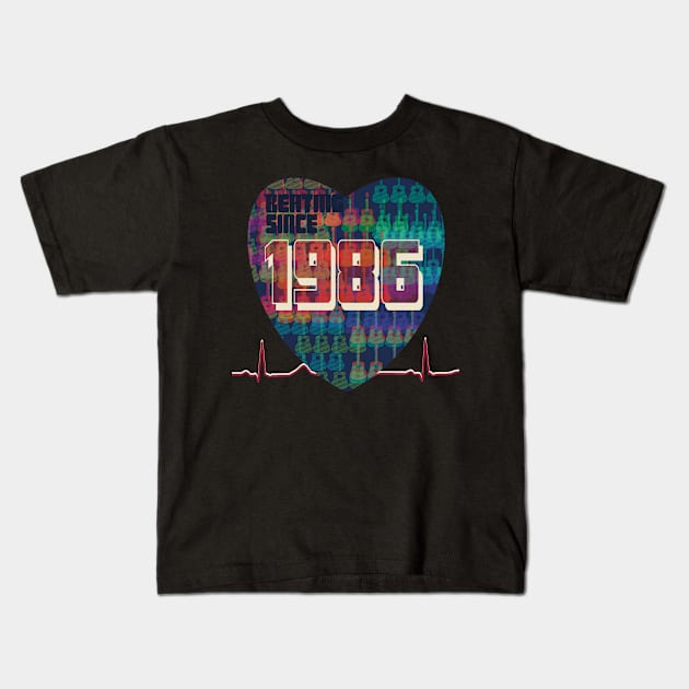 1986 - Heart Beating Since Kids T-Shirt by KateVanFloof